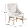Wienn Dining Chair with Nailhead Trim | Wood Taper Legs | Beige Linen