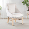 Wienn Dining Chair with Nailhead Trim | Wood Taper Legs | Beige Linen