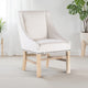 Wienn Dining Chair with Nailhead Trim | Wood Taper Legs | Beige Linen