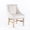 Wienn Dining Chair with Nailhead Trim | Wood Taper Legs | Beige Linen