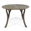 Olen Outdoor Round Dining Table | Curved Legs | Gray Acacia Wood 47’’ BM337008
