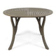 Olen Outdoor Round Dining Table | Curved Legs | Gray Acacia Wood 47’’ BM337008