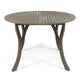 Olen Outdoor Round Dining Table | Curved Legs | Gray Acacia Wood 47’’ BM337008
