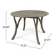 Olen Outdoor Round Dining Table | Curved Legs | Gray Acacia Wood 47"
