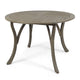 Olen Outdoor Round Dining Table | Curved Legs | Gray Acacia Wood 47"