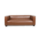 Grag 3 Seater Sofa | Tuxedo Design | Birch Wood | Brown Faux Leather