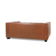 Grag 3 Seater Sofa | Tuxedo Design | Birch Wood | Brown Faux Leather
