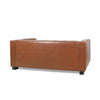 Grag 3 Seater Sofa | Tuxedo Design | Birch Wood | Brown Faux Leather BM337010