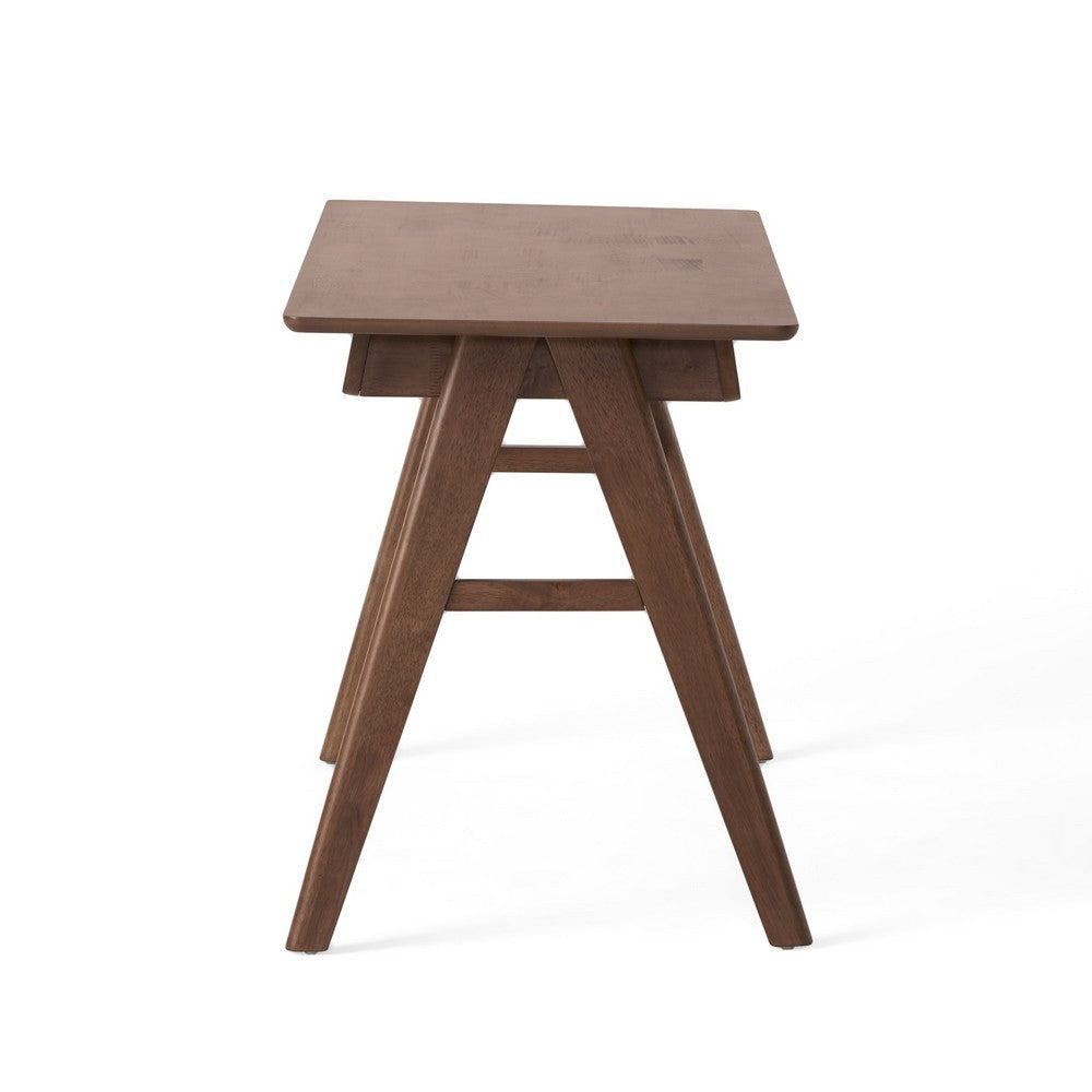 Elana Desk with 1 Drawer | Industrial Trestle Walnut Brown Wood 57’’ BM337011