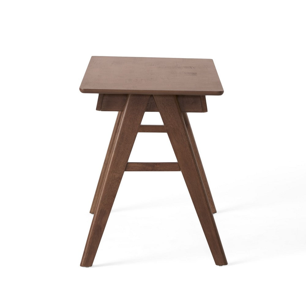 Elana Desk with 1 Drawer | Industrial Trestle Walnut Brown Wood 57"