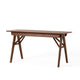 Elana Desk with 1 Drawer | Industrial Trestle Walnut Brown Wood 57"
