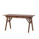 Elana Desk with 1 Drawer | Industrial Trestle Walnut Brown Wood 57"