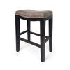 Feine Counter Stool Set of 2 | Nailhead Trim | Taupe Gray Faux Leather