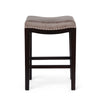 Feine Counter Stool Set of 2 | Nailhead Trim | Taupe Gray Faux Leather BM337013