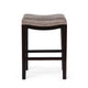 Feine Counter Stool Set of 2 | Nailhead Trim | Taupe Gray Faux Leather BM337013