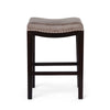 Feine Counter Stool Set of 2 | Nailhead Trim | Taupe Gray Faux Leather