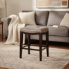 Feine Counter Stool Set of 2 | Nailhead Trim | Taupe Gray Faux Leather