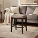Feine Counter Stool Set of 2 | Nailhead Trim | Taupe Gray Faux Leather