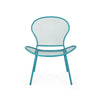 Nian Accent Chair Set of 2, Shell Shape Mesh Seat, Reto Teal Blue Iron
