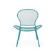 Nian Accent Chair Set of 2, Shell Shape Mesh Seat, Reto Teal Blue Iron