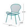 Nian Accent Chair Set of 2 Shell Shape Mesh Seat Reto Teal Blue Iron BM337015