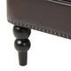 Lit Club Armchair | Turned Birch Wood Legs | Brown Tufted Faux Leather