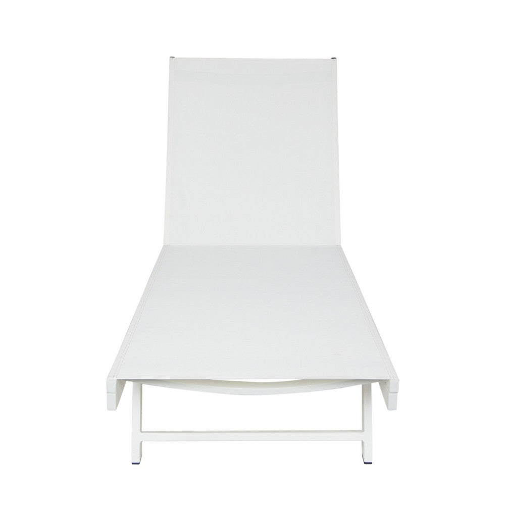 Sally Outdoor Chaise Lounge | Aluminum Frame | White Mesh Fabric 78"