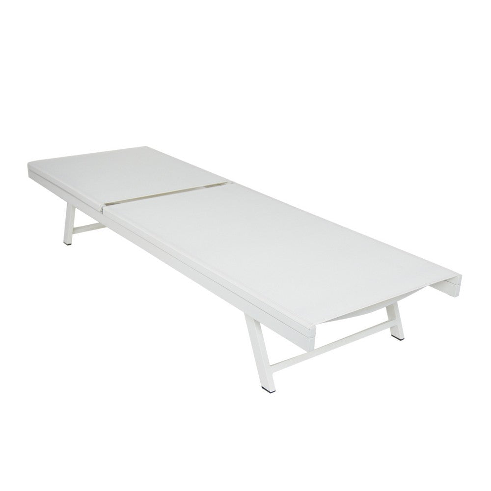 Sally Outdoor Chaise Lounge | Aluminum Frame | White Mesh Fabric 78’’ BM337020