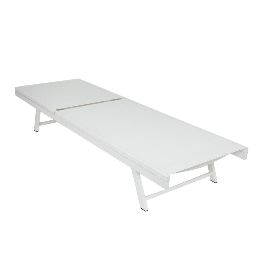 Sally Outdoor Chaise Lounge | Aluminum Frame | White Mesh Fabric 78"