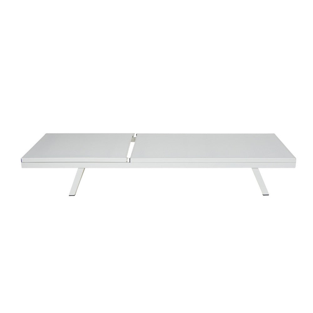 Sally Outdoor Chaise Lounge | Aluminum Frame | White Mesh Fabric 78"