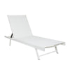 Sally Outdoor Chaise Lounge | Aluminum Frame | White Mesh Fabric 78"