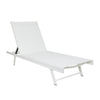 Sally Outdoor Chaise Lounge | Aluminum Frame | White Mesh Fabric 78"