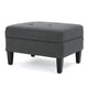 Ramya Ottoman with Hidden Storage | Gray Waffle Tufted Fabric 28"