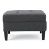 Ramya Ottoman with Hidden Storage | Gray Waffle Tufted Fabric 28’’ BM337022