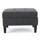 Ramya Ottoman with Hidden Storage | Gray Waffle Tufted Fabric 28’’ BM337022