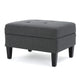 Ramya Ottoman with Hidden Storage | Gray Waffle Tufted Fabric 28"
