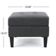 Ramya Ottoman with Hidden Storage | Gray Waffle Tufted Fabric 28"