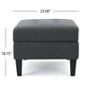 Ramya Ottoman with Hidden Storage | Gray Waffle Tufted Fabric 28’’ BM337022