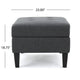 Ramya Ottoman with Hidden Storage | Gray Waffle Tufted Fabric 28’’ BM337022