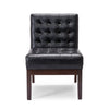 Keyur Accent Chair | Rubberwood Legs | Black Tufted Faux Leather BM337023