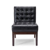 Keyur Accent Chair | Rubberwood Legs | Black Tufted Faux Leather