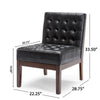 Keyur Accent Chair | Rubberwood Legs | Black Tufted Faux Leather BM337023