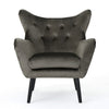 Zorro Armchair | Black Angled Wood Legs | Gray Button Tufted Velvet BM337024