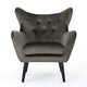 Zorro Armchair | Black Angled Wood Legs | Gray Button Tufted Velvet BM337024