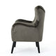 Zorro Armchair | Black Angled Wood Legs | Gray Button Tufted Velvet