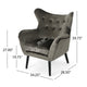 Zorro Armchair | Black Angled Wood Legs | Gray Button Tufted Velvet BM337024
