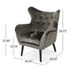 Zorro Armchair | Black Angled Wood Legs | Gray Button Tufted Velvet