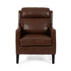 Remma Club Armchair | Waterfall Backrest | Dark Brown Faux Leather