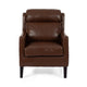 Remma Club Armchair | Waterfall Backrest | Dark Brown Faux Leather