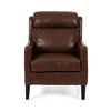 Remma Club Armchair | Waterfall Backrest | Dark Brown Faux Leather BM337026